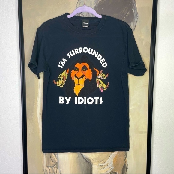 Disney The Lion King Scar & Hyenas Black Graphic Tshirt - Picture 1 of 5